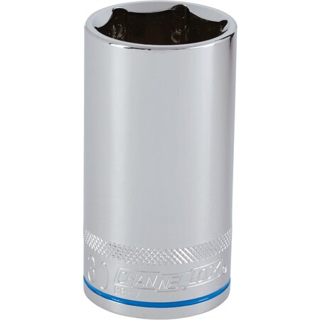 Channellock 1/2 In. Drive 30 mm 6-Point Deep Metric Socket 351381
